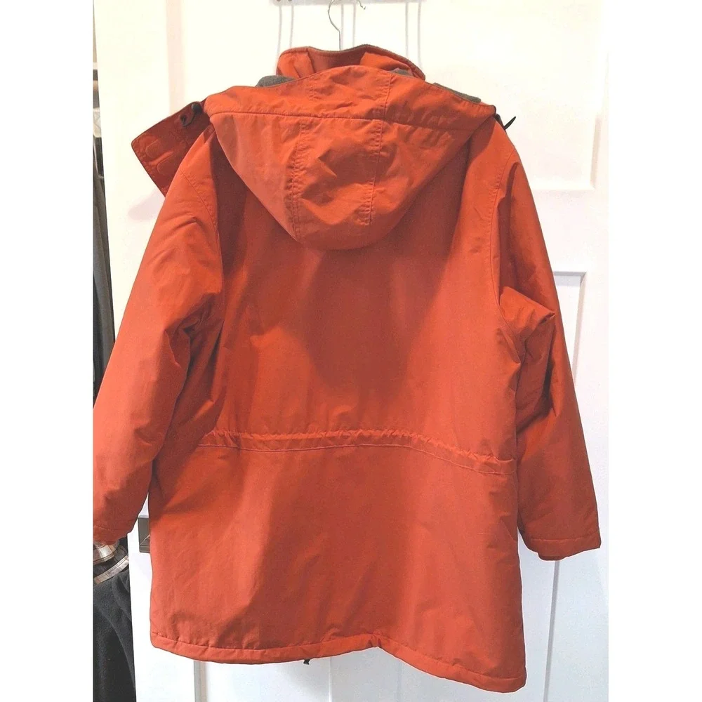 Lands' End AirCore 200 Orange Fleece Lined Women's Hooded Parka 1X (16-18) EUC - Picture 2 of 11